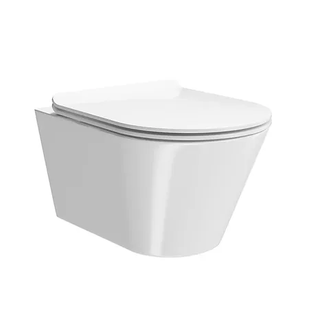 Kerama Marazzi Plaza Modern Унитаз, подвесной, безободковый, с крепежом, цвет: белый глянцевый