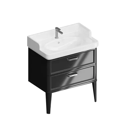 Kerama Marazzi Pompei Тумба подвесная, с 2 ящиками, цвет: черный глянцевый