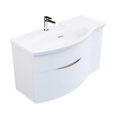 Kerama Marazzi Riva Тумба подвесная, левая, с раковиной, цвет: белый матовый