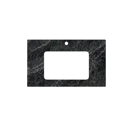 Kerama Marazzi Столешница из керамогранита для встраиваемых раковин снизу Риальто, с 1 отв, толщина, цвет: серый темный лаппатированный