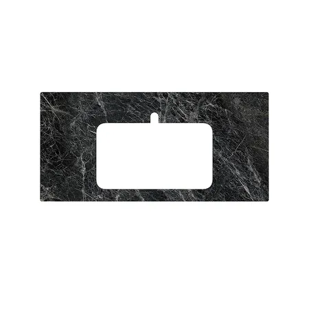 Kerama Marazzi Столешница из керамогранита для встраиваемых раковин сверху Риальто, с 1 отв, толщина, цвет: серый темный лаппатированный