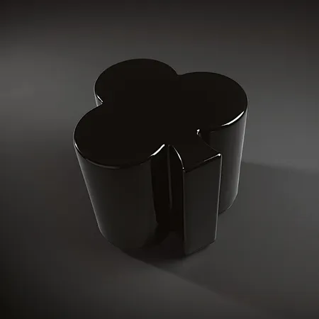 Kerasan Artwork Столик декоративный на стальной основе "FIORI", напольный, цвет: черный глянцевый