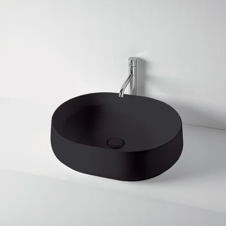Kerasan F10 Раковина, накладная, без отв, цвет: черный матовый