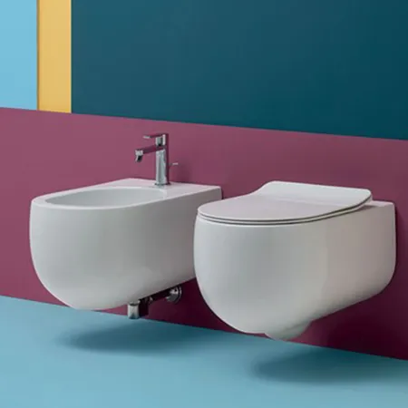 Kerasan Flo биде NEW подвесное, с 1отв под смеситель, цвет: белый