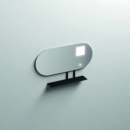 Kerasan Mirrors Зеркало, с черной матовой полкой, с LED подсветкой и сенс выкл