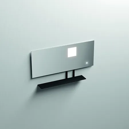 Kerasan Mirrors Зеркало, с черной матовой полкой, с LED подсветкой и сенс выкл