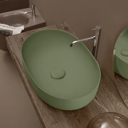 Kerasan Nolita Раковина, без отв, накладная, цвет: Verde