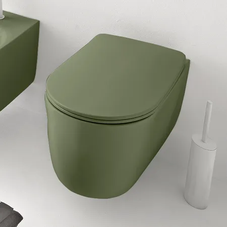 Kerasan Nolita Унитаз безободковый подвесной, с креплениями WB9N, цвет: Verde