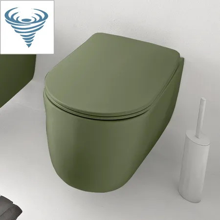 Kerasan Nolita Унитаз безободковый подвесной, Tornado, с креплениями WB9N, цвет: Verde
