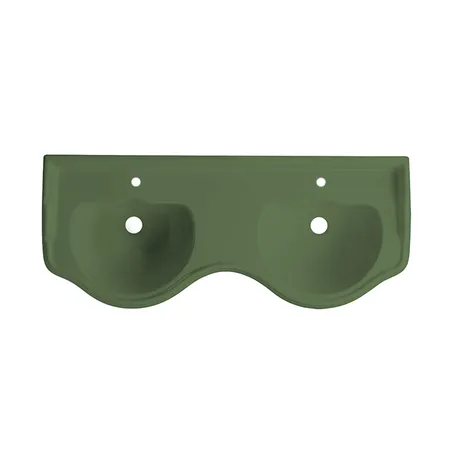 Kerasan Retro Раковина двойная, с 1 отв, с переливом, цвет: verde matt