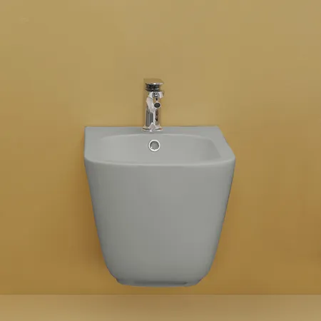 Kerasan Tribeca Биде подвесное, c 1 отв под смеситель, c креплением WB9N, цвет: Grigio matt