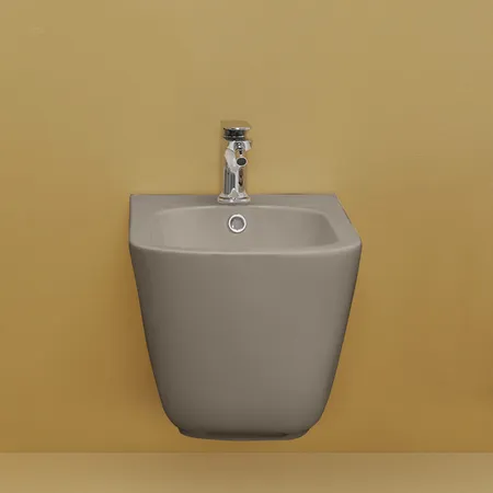 Kerasan Tribeca Биде подвесное, c 1 отв под смеситель, c креплением WB9N, цвет: Nocciola