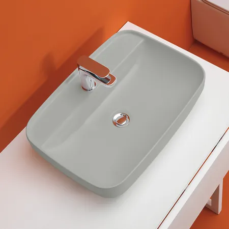Kerasan Tribeca Раковина, 1 отв, накладная, цвет: Grigio matt