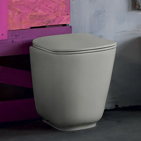 Kerasan Tribeca Унитаз напольный пристенный, безободковый, c креплением WB5N, цвет: Grigio matt