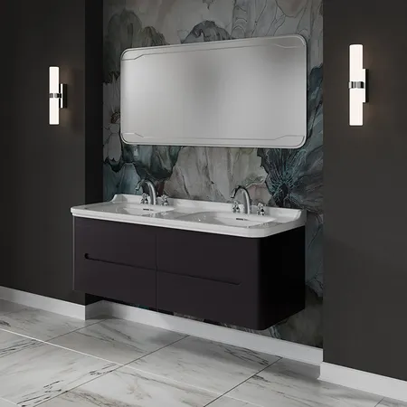 Kerasan Waldorf Комплект подвесной мебели, с 4 ящиками, цвет:черный матовый