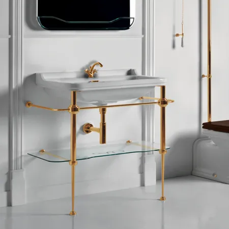 Kerasan Waldorf Консоль с раковиной, на 1 отв, напольная, цвет: консоли: oro (золото)