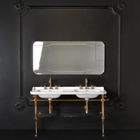 Kerasan Waldorf Консоль с раковиной, напольная, на 1 отв, цвета консоли: oro (золото)