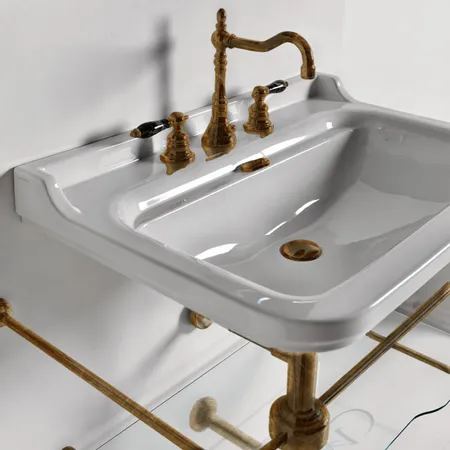 Kerasan Waldorf Консоль с раковиной, на 1 отв, напольная, цвет консоли: bronzo (бронза)