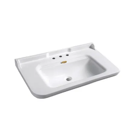 Kerasan Waldorf Раковина, 3 отв, керамическая, цвет: белый/золото