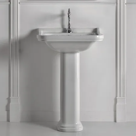 Kerasan Waldorf Раковина, 1 отв, с пьедесталом, керамическая, цвет: белый/хром