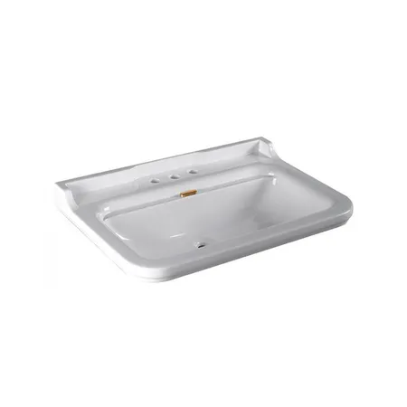 Kerasan Waldorf Раковина, 3 отв, керамическая, цвет: белый/золото
