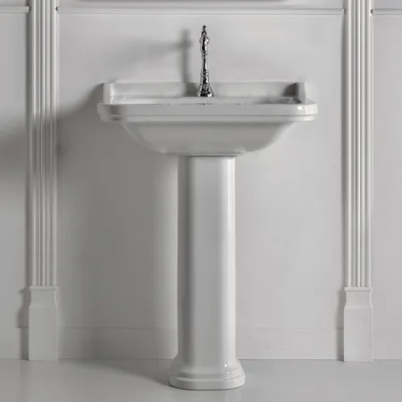 Kerasan Waldorf Раковина, 1 отв, с пьедесталом, керамическая, цвет: белый/хром