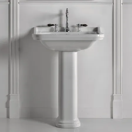 Kerasan Waldorf Раковина, 3 отв, с пьедесталом, цвет: белый/хром