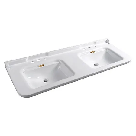 Kerasan Waldorf Раковина, 3 отв, двойная, керамическая, цвет: белый/золото