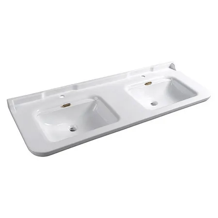 Kerasan Waldorf Раковина, 1 отв, двойная, керамическая, цвет: белый/бронза