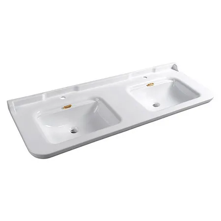 Kerasan Waldorf Раковина, 1 отв, двойная, керамическая, цвет: белый/золото
