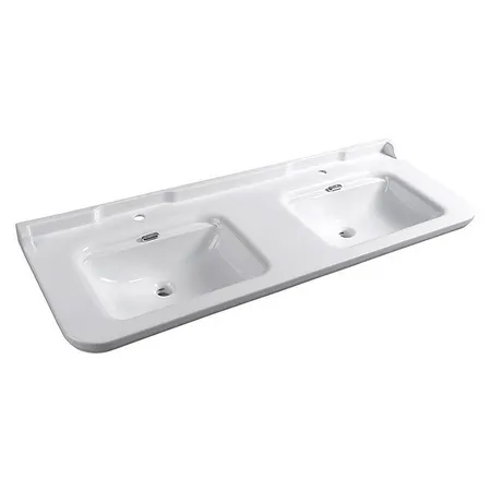 Kerasan Waldorf Раковина, 1 отв, двойная, керамическая, цвет: белый/хром