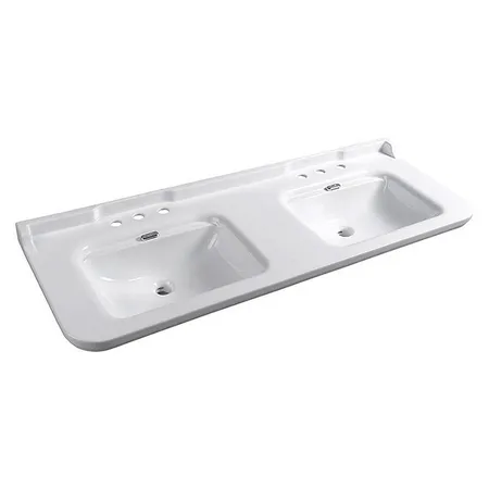 Kerasan Waldorf Раковина, 3 отв, двойная, керамическая, цвет: белый/хром