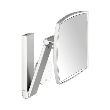Keuco iLook_move Косметическое зеркало, подвесное, с подсветкой, квадратный скрытое подкл, IP 24, 3ой рычаг, увеличение x5 цвет: хром