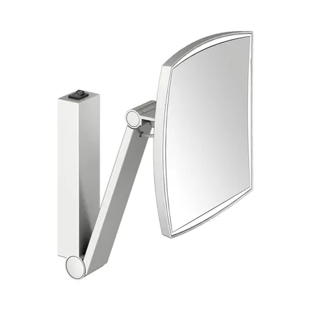 Keuco iLook_move Косметическое зеркало, подвесное, с подсветкой, квадратный с рычажным выкл, IP 24, 3ой рычаг, увеличение x5 цвет: хром