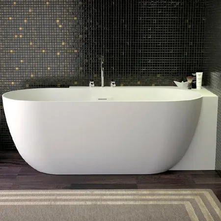 Knief Lotus Ванна, отдельностоящая, Dx, из материала Stone, с переливом, цвет: белый матовый