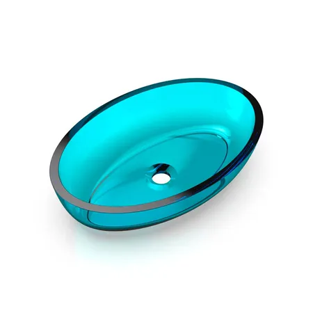 Knief Oval Shape Раковина накладная, без отв, из полимерного материала, цвет: Aquamarin Blue # 100