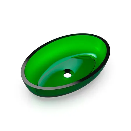 Knief Oval Shape Раковина накладная, без отв, из полимерного материала, цвет: Malachit # 090