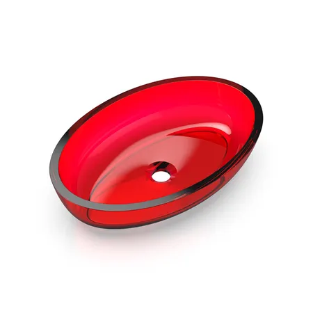 Knief Oval Shape Раковина накладная, без отв, из полимерного материала, цвет: Rubin # 040