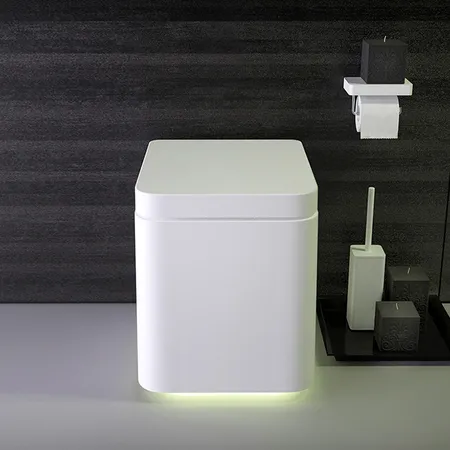KNIEF Shine Унитаз напольный БЕЗОБОДКОВЫЙ, с сиденьем белым микролифт, цвет: белый матовый