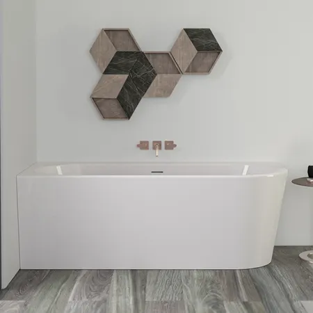 Knief Wall Corner R Ванна в левый угол, с щелевым переливом, без сл-пер, цвет: белый матовый
