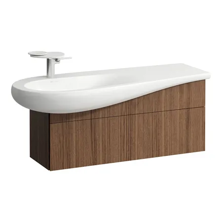 Laufen Alessi One Тумба подвесная, с раковиной, слив слева, цвет: орех