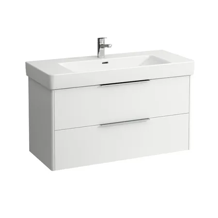 Laufen Base Тумба с раковиной, 2 ящика, подвесная, цвет: белый глянцевый