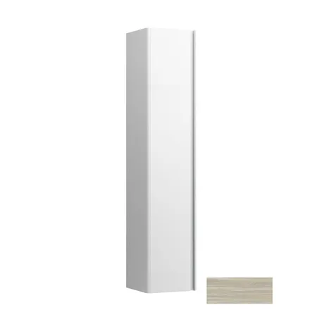 Laufen Base FOR INO Высокий шкаф, 1 дверца, ручки из анодированного алюминия, SX, 1 фиксированная полка и 4 стеклянных, цвет: светлый вяз