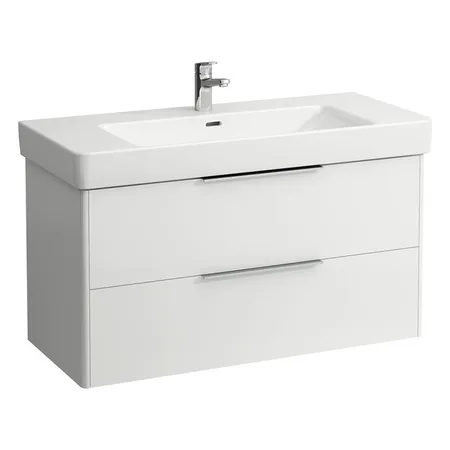 Laufen Base Тумба подвесная, с раковиной, 1 отв, 2 ящика, цвет: белый матовый