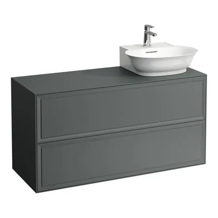 Laufen New Classic Тумба с раковиной, DX, 2 ящика, подвесная, цвет: серый
