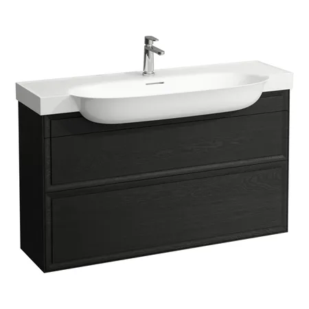 Laufen New Classic Тумба с раковиной, 2 ящика, напольный, цвет: черный дуб