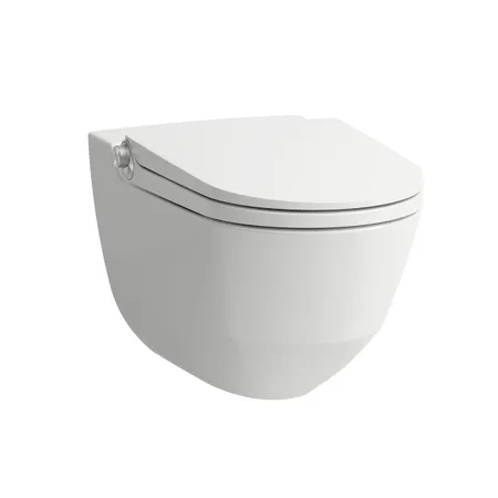 Laufen Cleanet Riva Унитаз-биде подвесной, безободковый, пульт управления, с сиденьем, покрытие LCC, цвет: белый