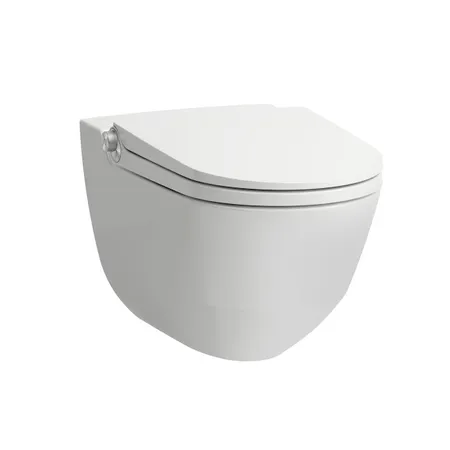 Laufen Cleanet Riva Унитаз-биде подвесной, безободковый, пульт управления, с сиденьем, покрытие LCC, цвет: белый матовый