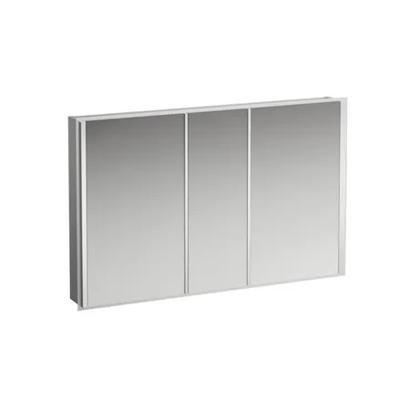 Laufen Frame Зеркальный шкаф, LED-подсветка, алюминий, 3 двери, 2 розетки