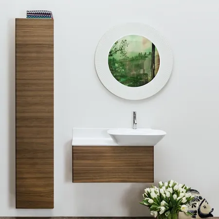Laufen INO Тумба с раковиной, с 1 выдвижным ящиком, подвесная, цвет: темный орех